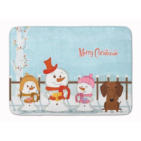 Carolines Treasures Merry Christmas Dachshund Red Brown Machine Washable Memory Foam Mat BB2461RUG